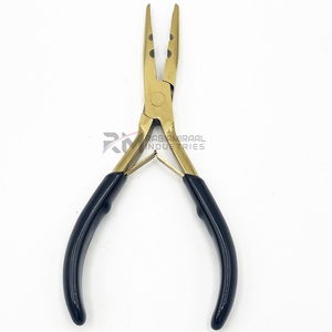 Pinza para extensiones de cabello RMI Shin Gold Plasma Tip y Black Shin Grip, diseño personalizado disponible. - Product Image 1