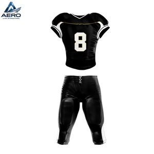 Servicio OEM ODM 2026, Uniforme de Fútbol Americano Personalizado, Totalmente Negro, con Jersey de Malla Profesional y Pantalones Acolchados - Product Image 1