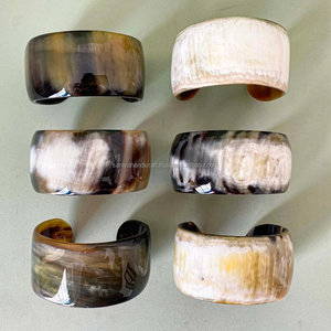 Natural <b>Buffalo</b> <b>Horn</b> Cuff Bracelet Boho Animal Style Wide Bracelet with Handicraft Technique Polished Natural Crafts - Product Image 5