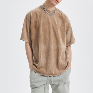 Camiseta Personalizada para Hombre, 220 g/m², 100% Algodón, Corte Cuadrado, Hombros Caídos, Cuello Redondo, Estilo Casual, Súper Gruesa - Product Image 1