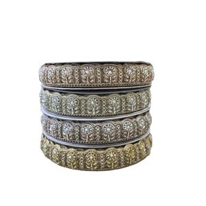 Tissu en organza soluble dans l'eau, brodé de dentelle perlée artisanale, motif géométrique, écologique, pour robes de mariée de luxe - Product Image 2