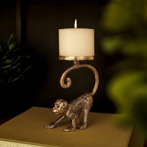 Flame Atelier - Portavelas con diseño de mono, 15,8 cm, decoración del hogar, soporte de metal duradero - Product Image 5