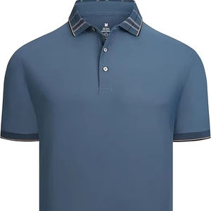 Polo de Golf de Alta Calidad para Hombre, Manga Corta, Absorbente de Humedad, Elástico, de Algodón Piqué Suave - Product Image 1