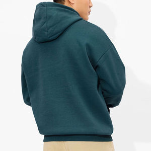 Sweat à capuche pour homme de haute qualité, ODM, avec logo personnalisé, 100% polyester, écologique, coupe ample, couleur unie - Product Image 2