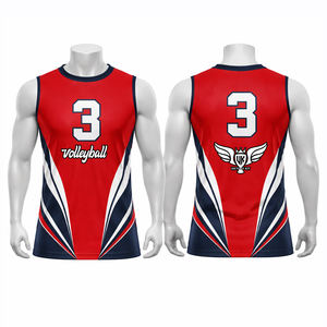 Camiseta de Voleibol Azul Verde Personalizada para Hombre, Sin Mangas, Sublimada, Uniforme de Equipo, Transpirable, de Secado Rápido - Product Image 3