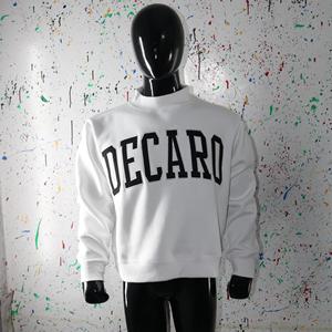 Sweat-shirt à col montant DECARO ASH GREY 100% BLANC avec broderie appliquée, col large, URBAN PRODUCTIONS - Product Image 1