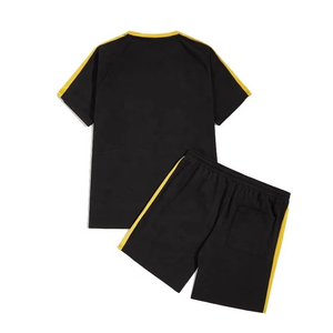 Conjunto de Camiseta y Pantalones Cortos Deportivos de Verano para Hombre, Transpirables, Estampados, de Punto, de Secado Rápido, Material de Algodón y Poliéster, Venta al Por Mayor OEM - Product Image 2