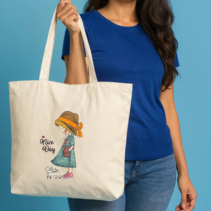 Bolsa de compras reutilizable, duradera, ligera y ecológica de lona de algodón para uso diario. - Product Image 2