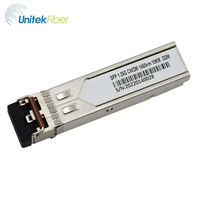 Pemasok 1.25G SFP untuk sakelar CWDM 1450nm 10KM DDM SFP Transceiver serat optik dupleks LC Conector SFP EPON