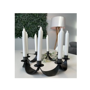 Lanterne à bougie élégante en métal avec support décoratif en fer pour centres de table, mariages, réceptions et maisons - Product Image 5