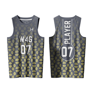 W4G Heat Transfer Printed Custom Basketball Jersey Shorts Set 100% Polyester Breathable Mesh Moisture Wicking Quick Dry O Neck - Product Image 4