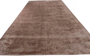 Mocha Silk Rug: Handwoven Luxury, Modern Minimalist Carpet - Product Image 3