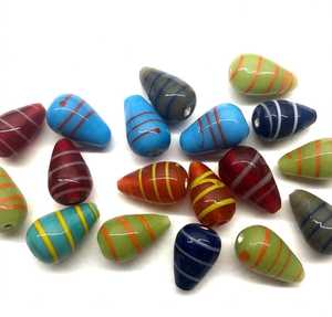 Cuentas sueltas de cristal de vidrio lampwork con efecto espiral, hechas a mano, transparentes, espaciadores con diseño de rastro de serpiente, al por mayor, cuentas de arroz acanaladas, caja para fabricación de joyas - Product Image 2