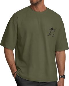 เสื้อยืดโอเวอร์ไซส์ผ้าฝ้ายแท้ 100% น้ำหนัก 220 กรัม พิมพ์ลายตามสั่งที่ไหล่ สไตล์ฮิปฮอป ไซส์พลัส ผ้าฝ้ายแท้ 100% ทรงบ็อกซี่ สำหรับผู้ชาย - Product Image 1