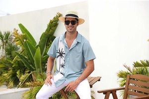 Camisa Hawaiana con Estampado de Resort para Hombre, Casual, de Playa, 100% Algodón, de Secado Rápido - Product Image 6