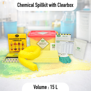 SABER Chemical Spill Response Kit 15L Portable Acid Absorbent Emergency Cleanup Set for Laboratory Workshop - Product Image 3