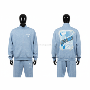 Chándal Personalizado para Hombre con Cremallera Completa, Gris Oscuro, Poliéster, Ropa Deportiva Informal, Transpirable, con Impresión por Transferencia de Calor, para Otoño - Product Image 5