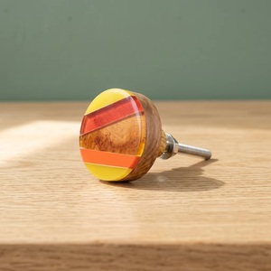 Modern Resin Wood Cabinet Knob Eco-Friendly Resin Inlay Handle for Kitchen Home Office Furniture Durable Design Multi-Function - Product Image 3