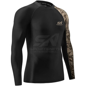 Mens Long Sleeve Rash Guard Compression Fit Training Men Rash Guard For <b>Gym</b> MMA Sports Breathable Mens Rash Guard - Product Image 2