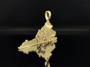 Colgante de León Personalizado de Acero Inoxidable con Circonitas Cúbicas (CZ) y Baño de Rodio Imitación, con Mapa de Estado NANO con Incrustaciones de Circonitas, Estilo Hiphop, Regalo Unisex - Product Image 1
