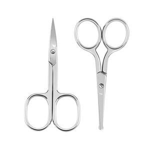 Ensemble de ciseaux de manucure en acier inoxydable, ciseaux à cuticules courbés, lame pointue, ciseaux à poils du nez, outils de soins de beauté - Product Image 1