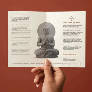 Escultura Budista Antigua de Gandhar |   Figura Decorativa de Buda Tallada en Piedra Compuesta, Estilo Tradicional Religioso, Hecha a Mano, para Decoración del Hogar - Product Image 4