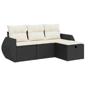 Modular Black PE Rattan Garden <b>Sofa</b> Set With Storage <b>Outdoor</b> Furniture Contemporary Design - Product Image 2