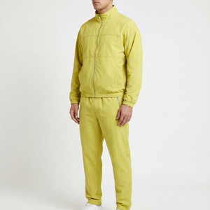 Men Athletic Windbreaker Suit Full Zip up Sports Jacket with Training Pants OEM Manufacturer - Product Image 1