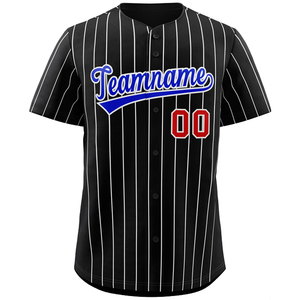 Camiseta de Softbol Personalizada para Hombre, Negra con Rayas, Manga Corta, Absorbe la Humedad, Impresión Sublimada, Nombre del Equipo Personalizado, Logotipo Frontal, Corte Regular - Product Image 1