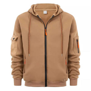 Fashion Wear Custom Logo Zipper Style Hoodies Men 100% Cotton Plain Full Zip Us Hoodies for Men - Product Image 1