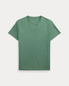 Camiseta de manga corta con cuello redondo de algodón verde liso para hombre – Prenda informal suave, ligera y cómoda para el uso diario - Product Image 1