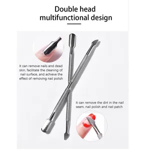 Fettle Med - Empujador y Removedor de Cutículas para Uñas, Acero Inoxidable, Herramientas de Manicura para Piel Muerta, Reutilizables, de Doble Punta, Alta Calidad - Product Image 4