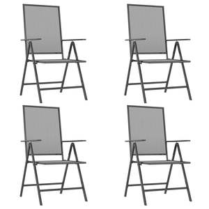 ชุดโต๊ะรับประทานอาหารในสวนเหล็กสีแอนทราไซต์ ปรับระดับความสูงได้ ขนาดกลาง - Product Image 4