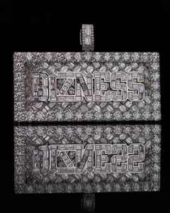 Pendentif personnalisé de luxe en moissanite taille émeraude, breloque rectangulaire avec nom, plaqué or, argent 925, bijoux hip-hop glacés - Product Image 1