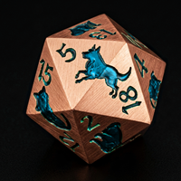 Jeu de dés DND Blue Dog Cat Dice Point, 7 dés métalliques, Dragon et Donjons, jeu de rôle, bords tranchants, faits à la main, jeu de société