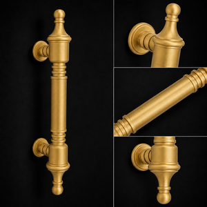 Brushed <b>Gold</b> Brass <b>Kitchen</b> & Bedroom Door <b>Handle</b> with Eco-Friendly Design and Easy Installation for Residential Use - Product Image 3