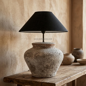 Base de lampe de table rustique en terre cuite Baselamp 02, en céramique artisanale, pour lampe de bureau, vente en gros - Product Image 3