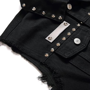 Chalecos de Mezclilla Personalizados de Alta Calidad para Hombre, para Invierno, Venta al Por Mayor, Ropa Casual con Relleno de Algodón y Decoración de Botones - Product Image 6