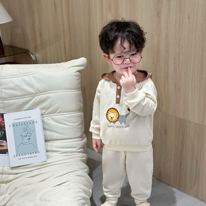 เสื้อผ้าเด็กสไตล์เกาหลีคุณภาพสูง ชุดฮู้ดดี้ผ้าฝ้ายพิมพ์ลายการ์ตูน สวมใส่สบาย แฟชั่นสำหรับเด็กผู้ชายวัยเตาะแตะ - Product Image 2