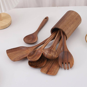 Cubiertos modernos, cubiertos, vajilla, utensilios, juego de herramientas de cocina, espátula de madera para cocinar alimentos - Product Image 5
