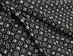 Eco-Friendly Black Hand Block Printed Cotton Fabric Traditional Geometric Sanganeri Print Dress <b>Material</b> <b>Sewing</b> Textile <b>for</b> Boys - Product Image 3