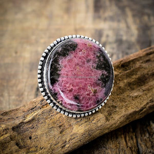 Anillo de Rodonita Anillo de piedras preciosas rosas de Rodonita esterlina Anillo de diseñador hecho a mano Joyería de declaración de plata esterlina Regalo de mujer - Product Image 2