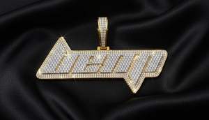 Colgante Personalizado con Letras y Diamantes, Colgante de Hip Hop con Nombre Personalizado, Colgante de Moissanita, Colgante de Plata 925 con Iniciales - Product Image 6