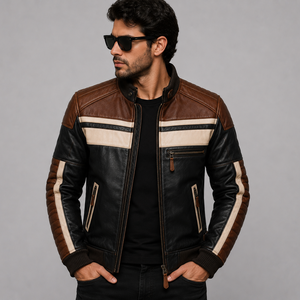 Veste en cuir véritable pour homme, design tendance, nouvelle arrivée, qualité supérieure, imperméable, coupe-vent, écologique - Product Image 1