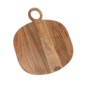 Planche à découper ronde de luxe en bois de manguier écologique, personnalisable avec logo, pour cuisine, restaurant, hôtel, service de pizzas - Product Image 4