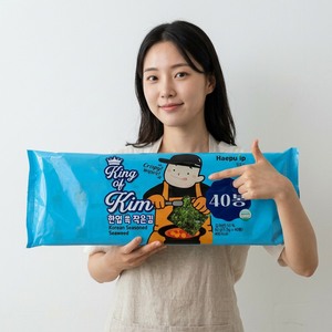 Nori Gim, Comida Coreana, King of Kim, Alga Nori Coreana Tostada y Sazonada, 40 Unidades, Bolsa de Snacks Secos, Sabor Sostenible, Snack Rápido - Product Image 1