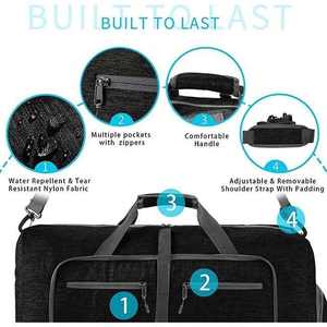 Sac de sport NESTA SPORTS personnalisé, imperméable, extra large, 65L, léger, pliable, avec compartiment à chaussures, unisexe - Product Image 5