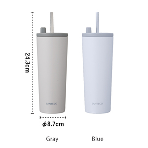 750ml Insulated Stainless Steel Straw Tumbler <b>Hot</b> Cold <b>Drink</b> Cup Leakproof Cap Lock Dishwasher Safe Office Commute Outdoor <b>Flask</b> - Product Image 5