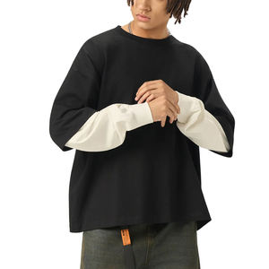 Pull-over surdimensionné style streetwear 320 g/m² à manches longues avec logo personnalisé style hip-hop unisexe pour université - Product Image 2