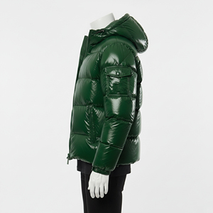 Customized Men's <b>Winter</b> Puffer <b>Jacket</b> Canvas Stand Collar Letter Pattern Front Logo High Quality Cotton Filled OEM ODM <b>Jacket</b> - Product Image 3